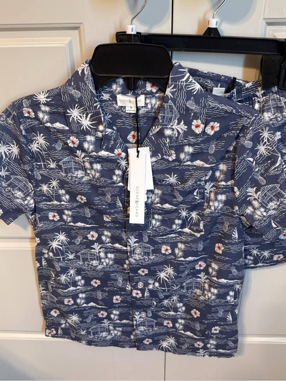 2 Piece Scene & Heard Boys/Kids Hawaiian Beach Shirt & Shorts Set 8 NWT